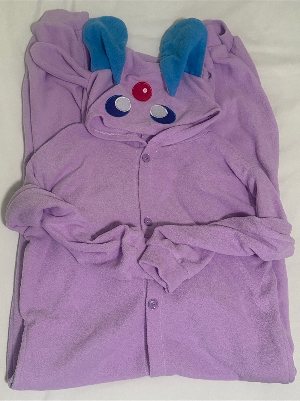 Purple Espeon Style Hooded One Piece with Tail, Adult